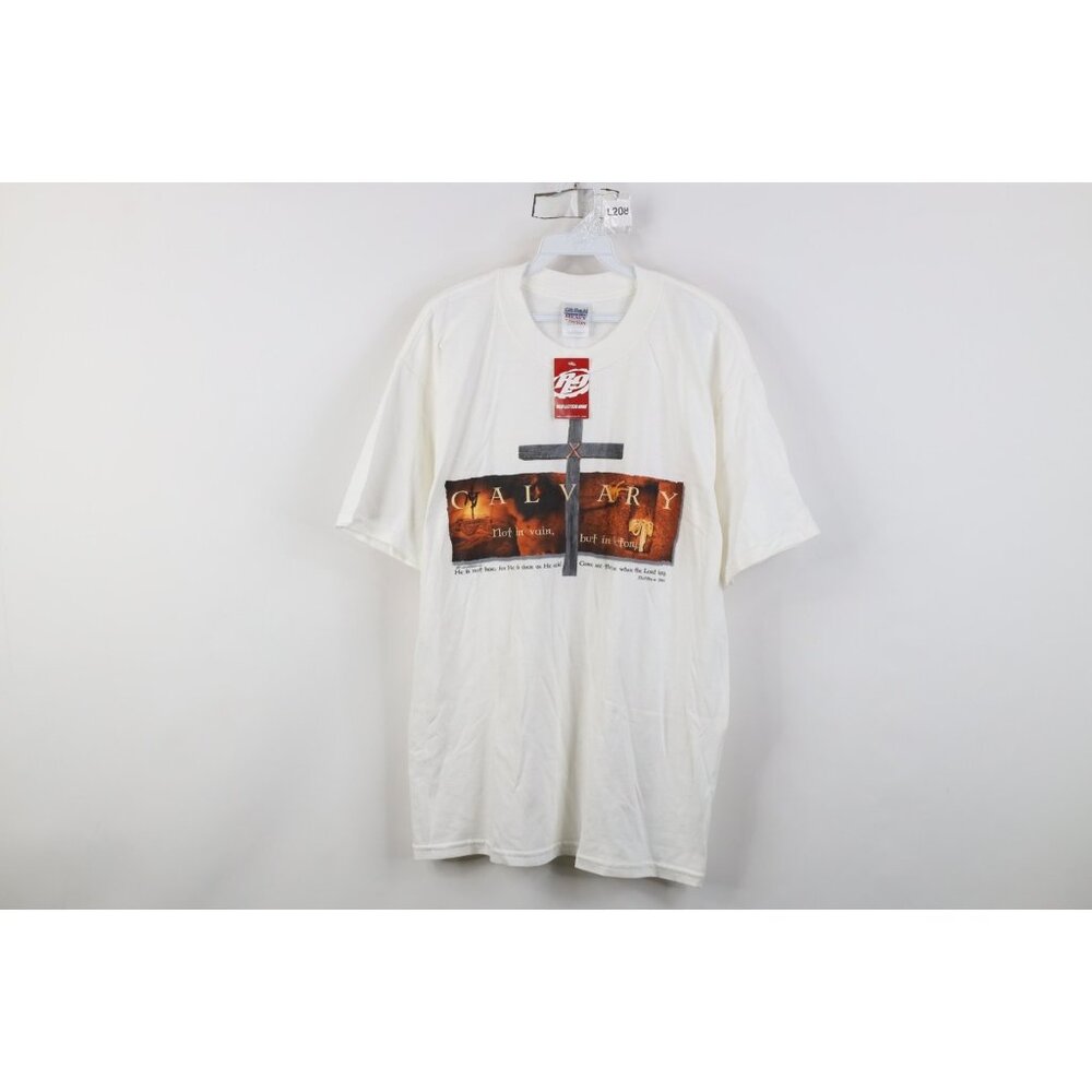 Deadstock Vintage Streetwear Mens Large Christian Calvary Jesus Cross T-Shirt